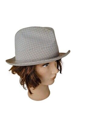 Vintage Biltmore Unisex Plaid Fedora Hat Size Large Made In Canada